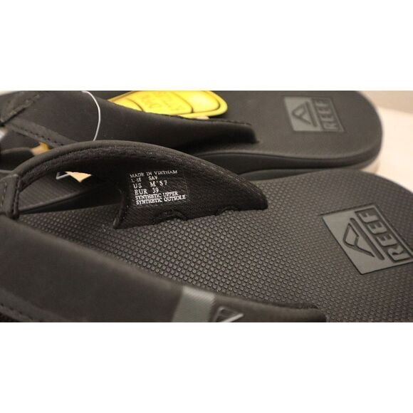 Reef Unisex Men's Sz 7 Women's Sz 8.5 Black Fanning Low Back Slip On Sandals - Picture 6 of 8